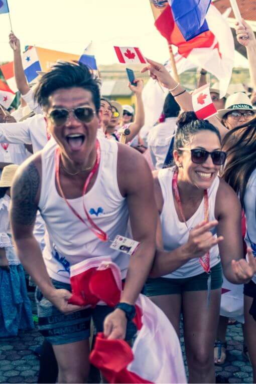 Verdun Paddlers dancing during the Pan Am 2019 parade ceremony - Event Photography