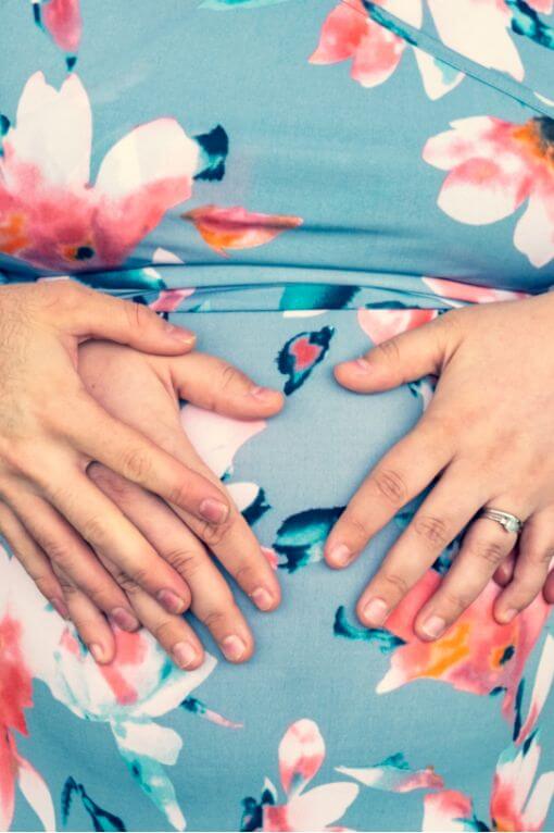 Maternity portrait: hands on hands